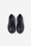 Stitch round lace-up derby shoes