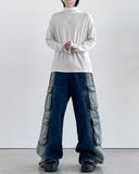 Deepsi Solid Cargo Denim Pants