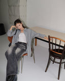 Shirtle Washing Blue Wide Denim Pants