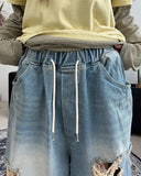 Arpa Damaged Bermuda Denim Pants