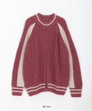 [unisex] Monre Stadium Knit Zip-up Cardigan