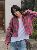 Heb Check Crop Cutting Shirt