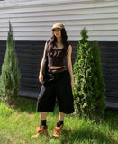 Teens side snap pocket bermuda pants