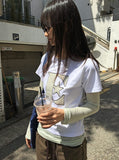 Gilmohi Layered U-Neck Long Sleeve Tee