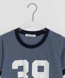 Sibeo Stripe Star Ringer Short Sleeve Tee