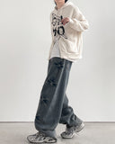 Soil Washing Cross Denim Pants