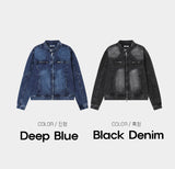 Washing Denim Biker Jacket