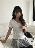 [Planning] Niu Shirring Short Sleeve T-Shirt