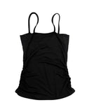 Lay Shirred Mesh Layered Sleeveless