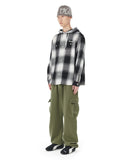 HOODED OMBRE CHECK SHIRT