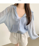 Lovely Dot Back Frill String See-through Windbreaker Jacket