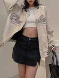 destroyed slit mini skirt