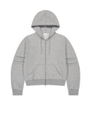 PRAY APPLIQUE CROP ZIP UP HOODIE