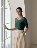 Verena V-neck Ribbed Knit