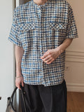 TOZ loose fit tweed half shirt