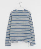 Kunin Frill Stripe Ribbon Long Sleeve Tee