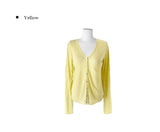 Take See-Through Linen Knit Long Sleeve Cardigan