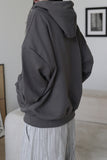 High-neck cut-off hood zip-up