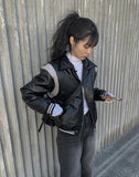 Kochi Leather Varsity Padded Jumper