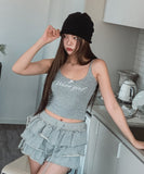 Kitsch Ribbon Lettering Crop Sleeveless