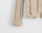 Gabel damage slit button long sleeve cardigan