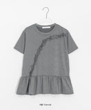 Elg Summer Frill Stripe Short Sleeve Tee