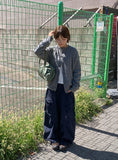 [Unisex] Dentron Rib Over Round Knit Cardigan