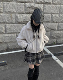 Jad mink fur zip-up