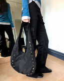 Denu cargo strap bootcut denim pants