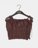 Welve Smoking Shirring Sleeveless Bustier Blouse