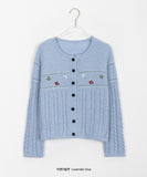 Pulling Flower Round Knit Cardigan