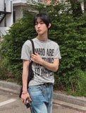 Impri Slub Lettering Short Sleeve T-shirt