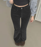 Velvet Corduroy Brushed Slim-Fit Bootcut Span Pants