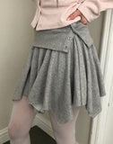 Fallen Folding Unbalanced Mini Skirt