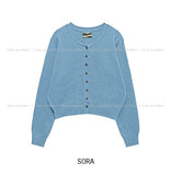 [U-BASIC] Woody Semi-Crop Round Cardigan