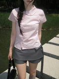 Micon Ribbon Strap Mini Skirt Pants
