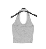 By ribbed halter sleeveless