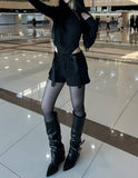 Unfold Leather Knee High Boots