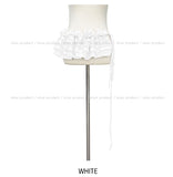 Lace Tiered Layered Wrap Belt Skirt