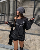 Girls' Unbalanced Glossy Rugby Sweatshirt