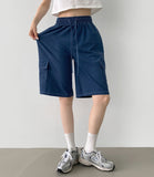 Summer Cooling Cargo Pocket Bermuda Wide Span Shorts