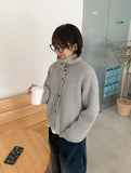 Hakino high neck button knit cardigan