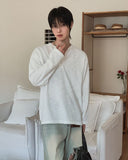 Bebro Tweed Henley Neck Long Sleeve Tee