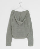 Ryoka Summer Layered V-Neck Wrap Hood Knit