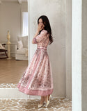 [Belt set] Ejuang Collar Puff Flare One Piece