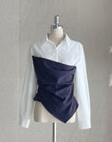 Sharing Stripe Color Matching Top Shirt