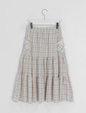 Shuning Check Pocket Midi Skirt