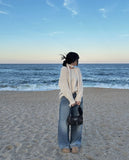 Snug V-neck Muffler Knit