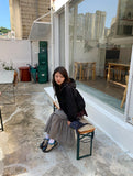 Wendell Check Frill Banding Long Skirt