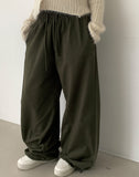 [A/M] Poning Cotton Banding Wide Pants